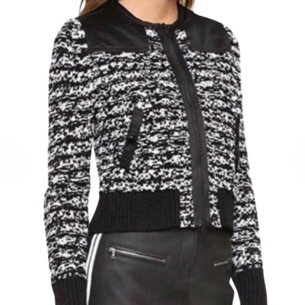 Rag & Bone Viola Cotton-Blend Sweater Jacket Black